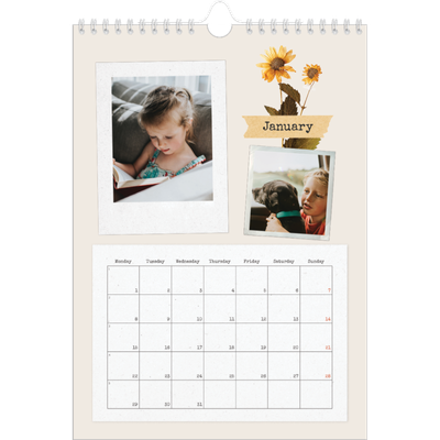 A4 Photo Calendar — Vintage scrapbooking [January]