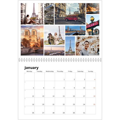 A4 Double Photo Calendar — Framework [January]