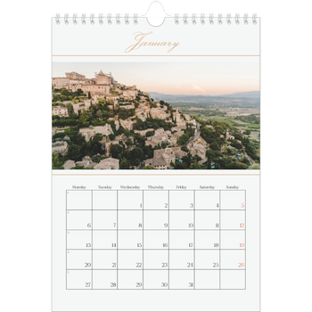 A4 Photo Calendar — Gold script banner