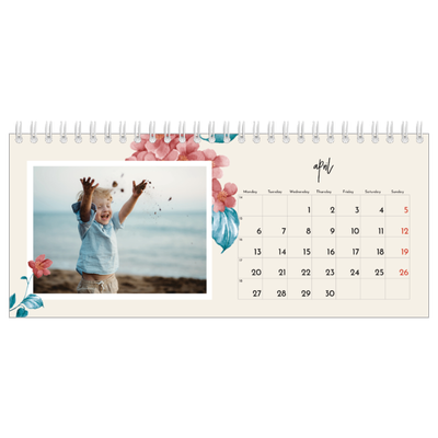 Desk calendars — Painted flowers [April]