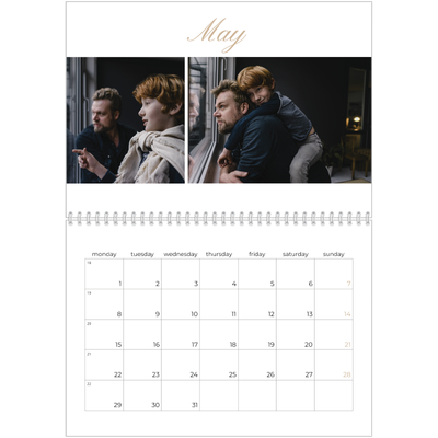 A4 Double Photo Calendar — Photo strip boxes [cover]