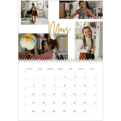 A4 Double Photo Calendar — Gold marker pen [cover]