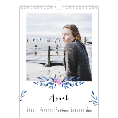A4 Photo Calendar — Flower illustrations [April]