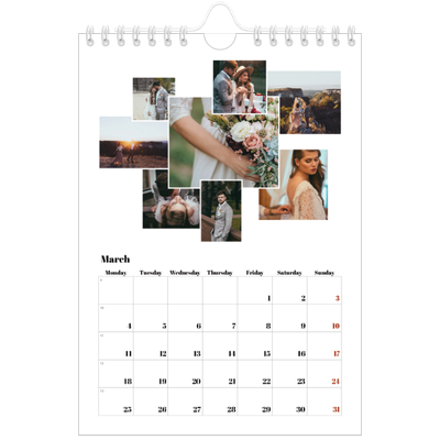 A5 Photo Calendar — Collage shapes [March]