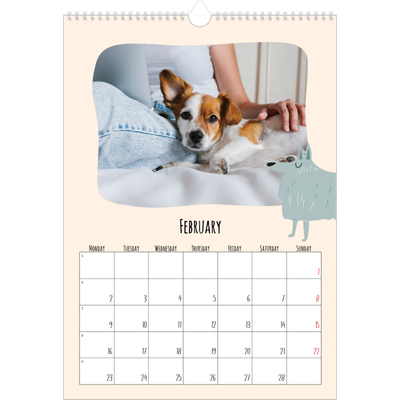 A3 photo calendars — Dog paws and doodles [February]
