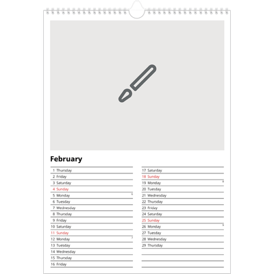 A3 photo calendars — Design your own calendar [February]