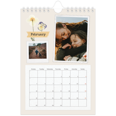 A5 Photo Calendar — Vintage scrapbooking [February]