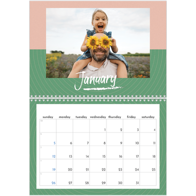 A4 Double Photo Calendar — Colour and pattern [January]