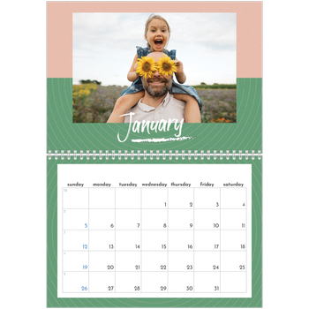 A4 Double Photo Calendar — Colour and pattern