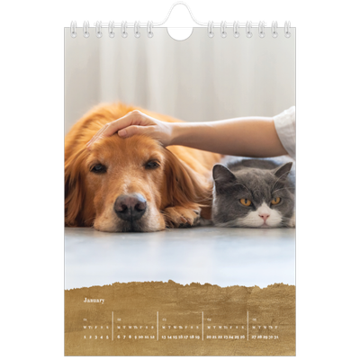 A5 Photo Calendar — Classic Gold [January]