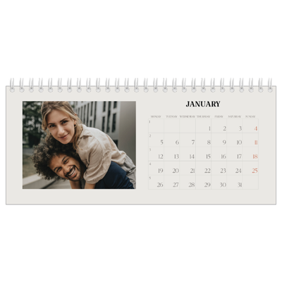 Desk calendars — Simple ivory [January]