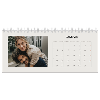 Desk Photo Calendar — Simple ivory