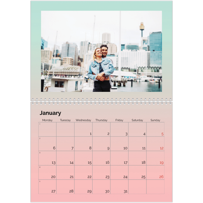 A4 Double Photo Calendar — Playful Pastel [January]