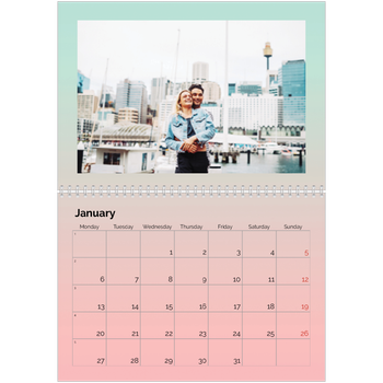A4 Double Photo Calendar — Playful Pastel