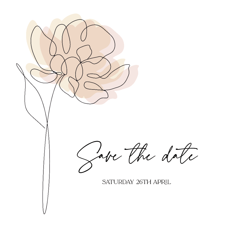Save the date — Delicate flower lines