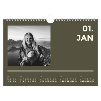 A4 Landscape Photo Calendar — Contemporary bold