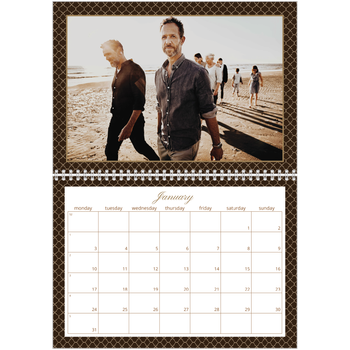 A4 Double Photo Calendar — Vintage monochrome