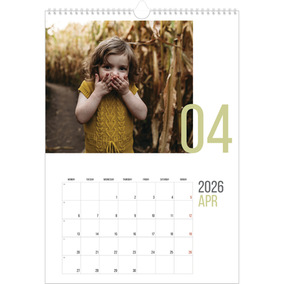 A3 photo calendars — Number months [April]