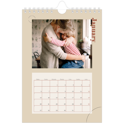 A5 Photo Calendar — Asymmetrical text [January]