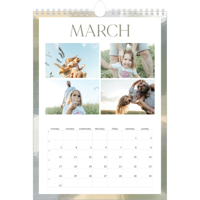 A4 Photo Calendar — Paintbrush effect [March]