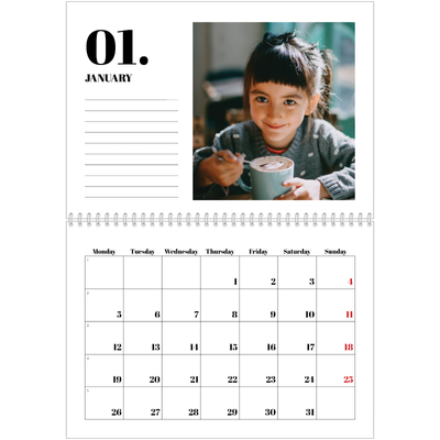 A4 Double Photo Calendar — Serif and moments [January]