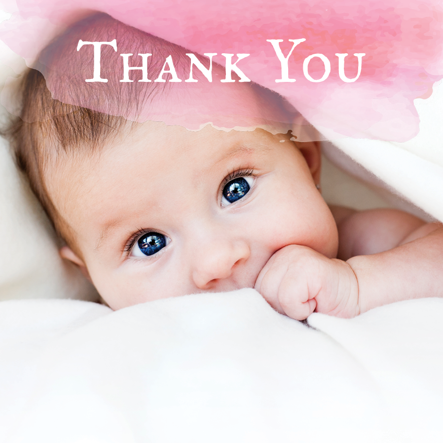 Thank you cards — Pink watercolour