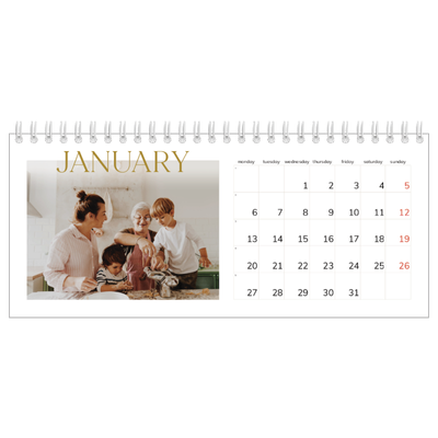 Desk calendars — Big gold text [January]