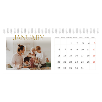 Desk Photo Calendar — Big gold text