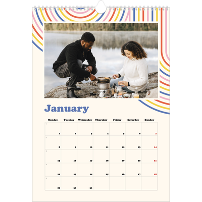 A3 photo calendars — Retro stripes [January]