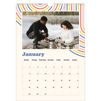 A3 Photo Calendar — Retro stripes