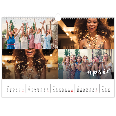 A3 Photo Calendar — Simple script [April]