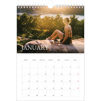 A4 Photo Calendar — Simple serif [January]