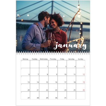 A4 Double Photo Calendar — Simple script