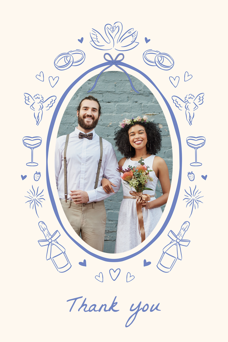 Thank you cards — Bows and doodles