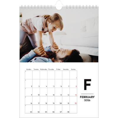 A4 Photo Calendar — Letter spotlight [February]
