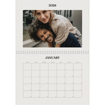A4 Double Photo Calendar — Simple ivory