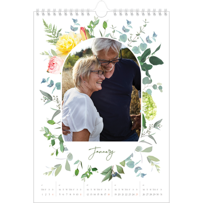 A4 Photo Calendar — Traditional flowers [January]