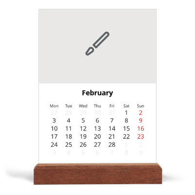 Easel Desk Calendar Portrait  — Design your own calendar [February]