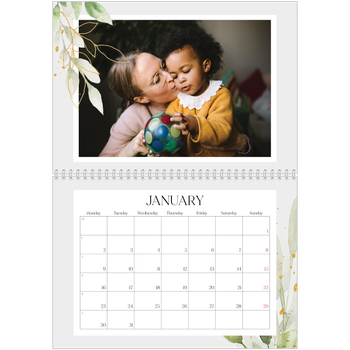 A4 Double Photo Calendar — Floral splash