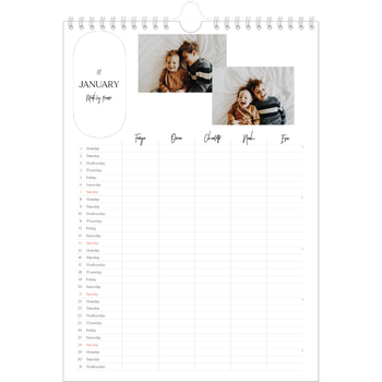 A4 Photo Calendar — Making plans Planner - Family of 5