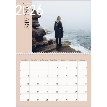 A4 Double Photo Calendar — Overlapping text