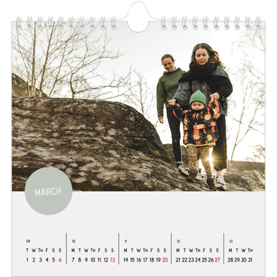 Square calendars  — Photo sticker [March]