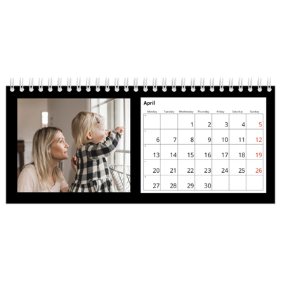 Desk calendars — Black margin [April]