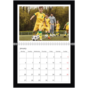 A4 Double Photo Calendar — Black frame