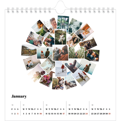 Square calendars  — Collage shapes [January]