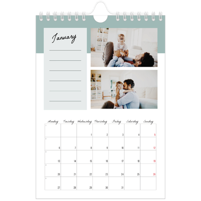 A5 Photo Calendar — List Calendar [January]