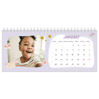 Desk calendars — Rainbow unicorn [January]