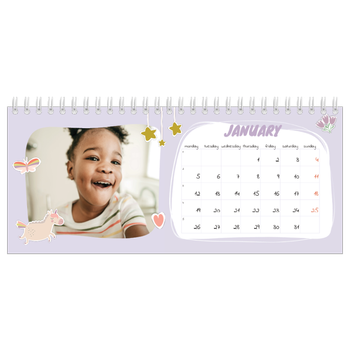 Desk Photo Calendar — Rainbow unicorn