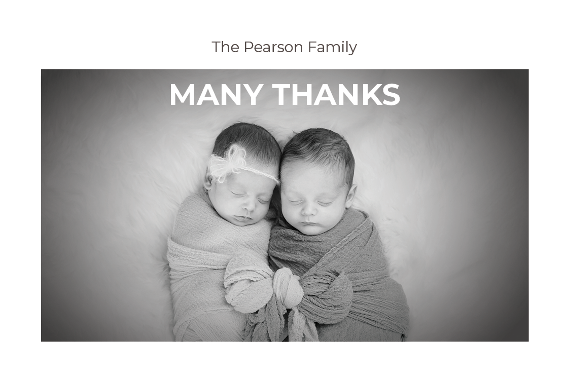 Thank you cards — Twin names