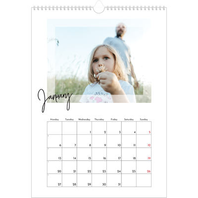 A3 photo calendars — Clear frame [January]